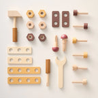 Boîte à outils en bois «Noyer» | 20 accessoires inclus