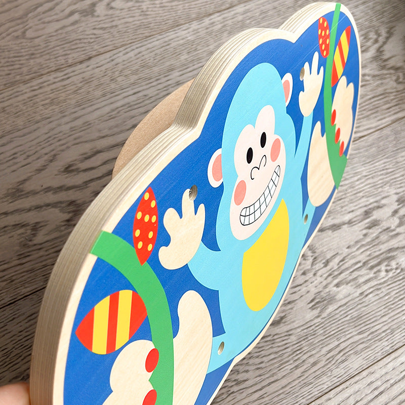 Children Wooden Balance Board Indoor Baby Fitness Balance Feeling Training Toy Montessori Educational Kids Wooden Balance Plate